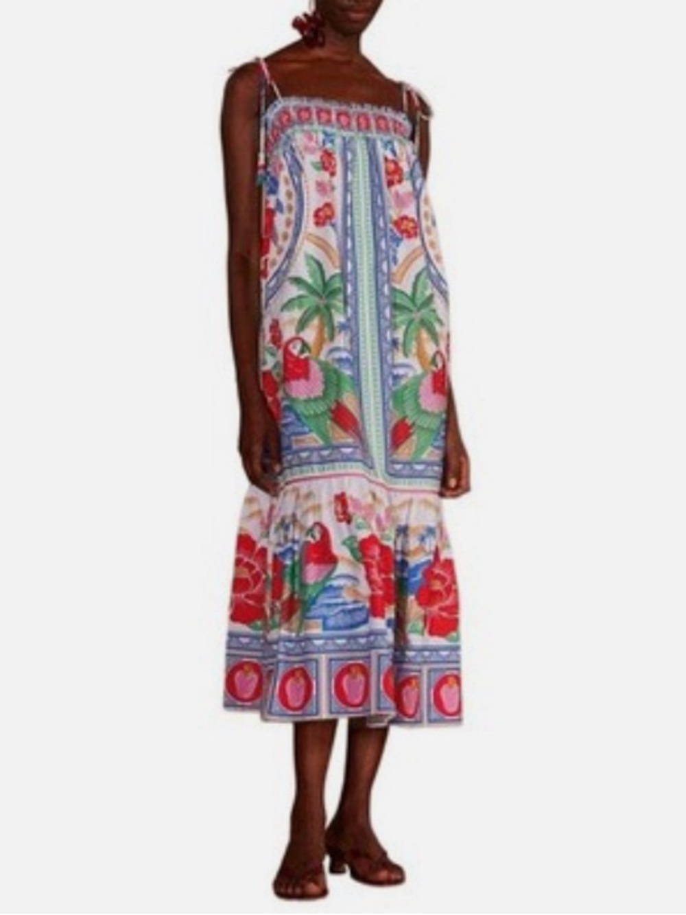 Farm Rio Flowers Beach Maxi Dress Women's S